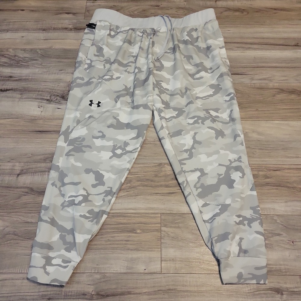 Under Armour Storm Unstoppable Cargo Pants Joggers Gray Camo‎ Mens XXL